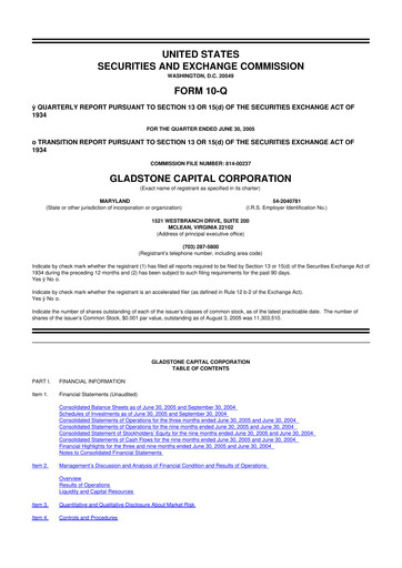 Thumbnail Gladstone Capital Corporation 10-Q Quarterly Report FY 