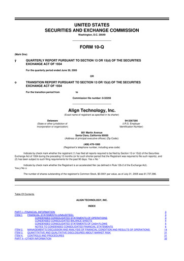 Miniature Align Technology
 10-Q Rapport trimestriel  