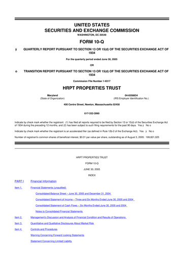 Thumbnail Equity Commonwealth 10-Q Quarterly Report FY 