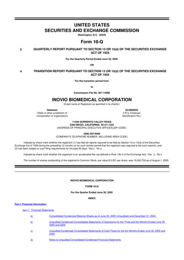 Miniature Inovio Pharmaceuticals 10-Q Rapport trimestriel  