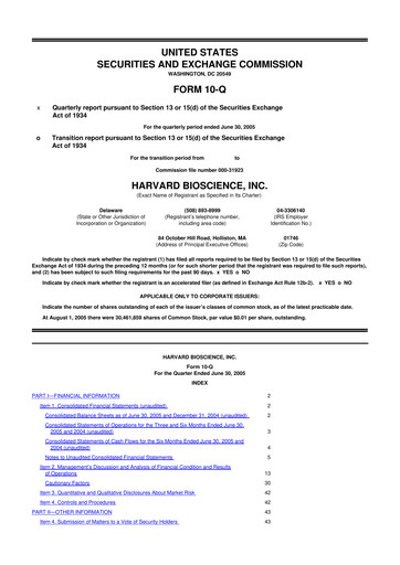 Vorschaubild Harvard Bioscience 10-Q Quartalsbericht  