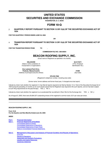 Thumbnail Beacon Roofing Supply 10-Q Quarterly Report FY 