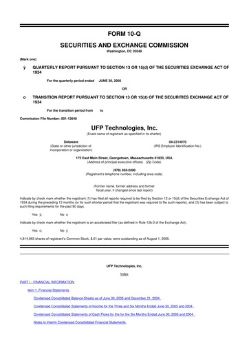 Vorschaubild UFP Technologies
 10-Q Quartalsbericht  