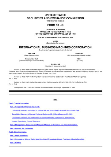 Thumbnail IBM 10-Q Quarterly Report FY 