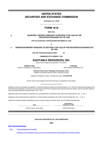 Thumbnail EQT Corporation
 10-Q Quarterly Report FY 