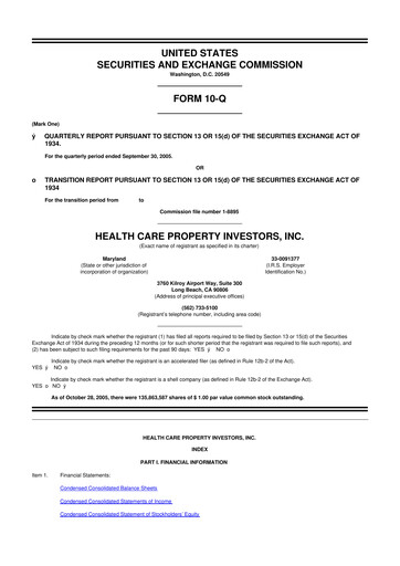 Thumbnail Healthpeak Properties
 10-Q Quarterly Report FY 