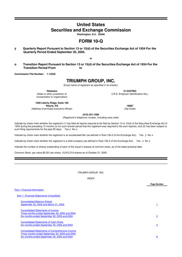 Thumbnail Triumph Group
 10-Q Quarterly Report FY 