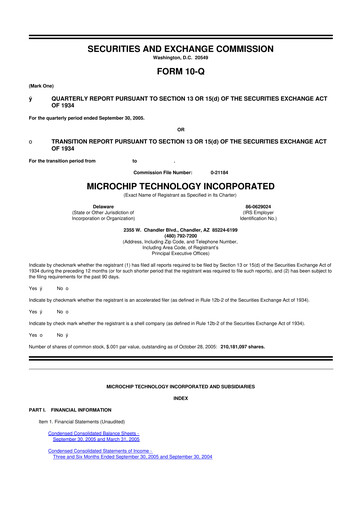 Vorschaubild Microchip Technology 10-Q Quartalsbericht  