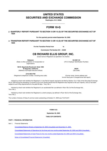 Thumbnail CBRE Group
 10-Q Quarterly Report FY 