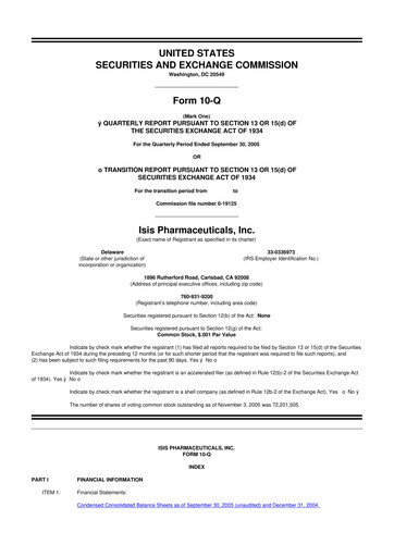 Thumbnail Ionis Pharmaceuticals
 10-Q Quarterly Report FY 