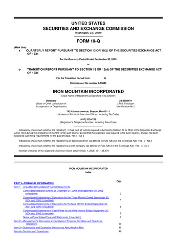Thumbnail Iron Mountain 10-Q Quarterly Report FY 