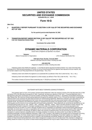 Thumbnail DMC Global 10-Q Quarterly Report FY 