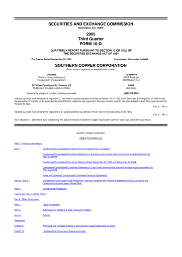 Thumbnail Southern Copper 10-Q Quarterly Report FY 