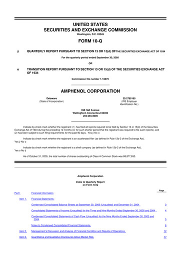 Thumbnail Amphenol 10-Q Quarterly Report FY 