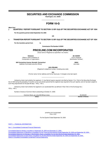 Thumbnail Booking Holdings (Booking.com) 10-Q Quarterly Report FY 