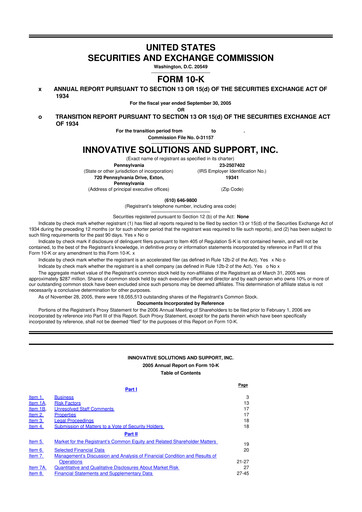 Miniature Innovative Solutions and Support 10-K Rapport annuel 