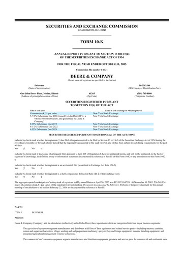 Thumbnail Deere & Company (John Deere) 10-K Annual Report 