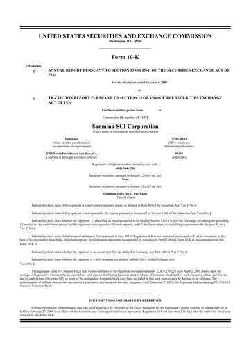 Thumbnail Sanmina 10-K Annual Report 