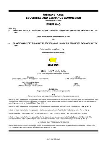 Thumbnail Best Buy 10-Q Quarterly Report FY 