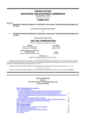 Thumbnail AES 10-Q Quarterly Report FY 