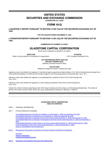 Thumbnail Gladstone Capital Corporation 10-Q Quarterly Report FY 