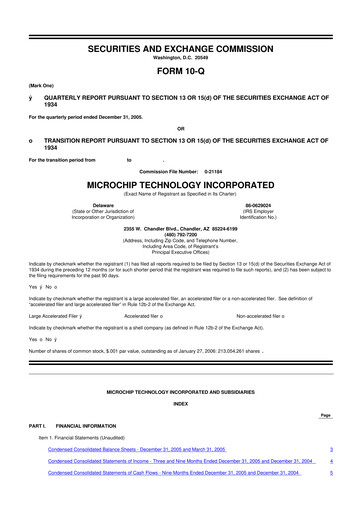 Vorschaubild Microchip Technology 10-Q Quartalsbericht  