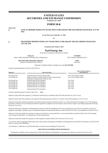 Thumbnail Xcel Energy 10-K Annual Report 