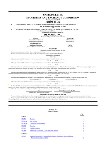 Thumbnail DexCom 10-K Annual Report 