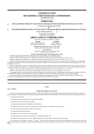 Thumbnail Ares Capital
 10-K Annual Report 