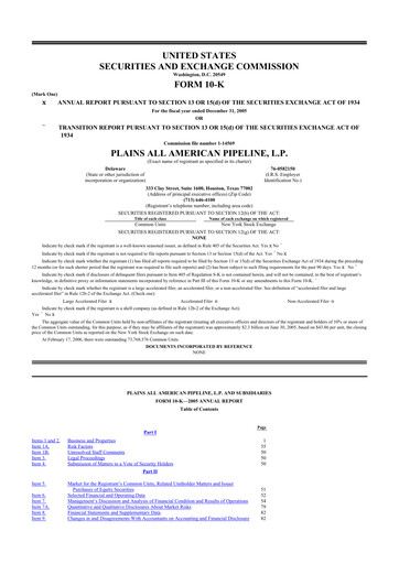 Thumbnail Plains All American Pipeline 10-K Annual Report 