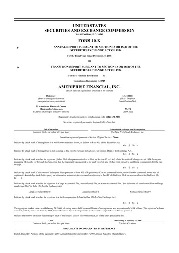 Thumbnail Ameriprise Financial
 10-K Annual Report 