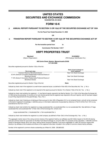 Thumbnail Equity Commonwealth 10-K Annual Report 
