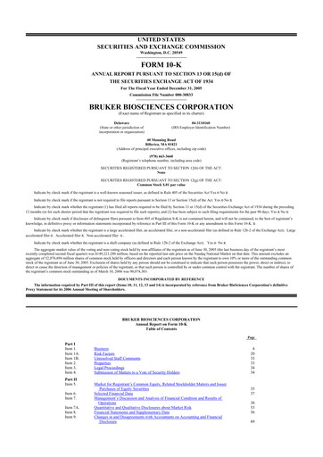 Thumbnail Bruker 10-K Annual Report 