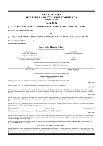 Thumbnail Enterprise Bancorp 10-K Annual Report 