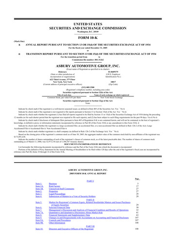 Thumbnail Asbury Automotive Group 10-K Annual Report 