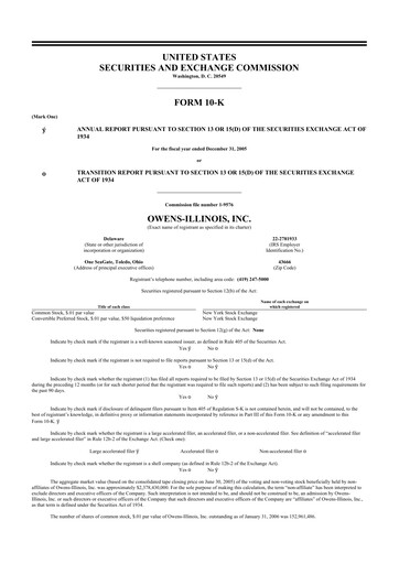 Thumbnail O-I Glass
 10-K Annual Report 