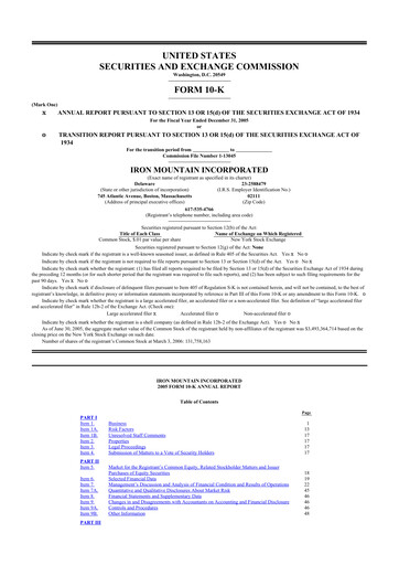 Thumbnail Iron Mountain 10-K Annual Report 