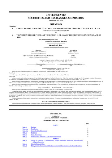 Thumbnail Omnicell
 10-K Annual Report 