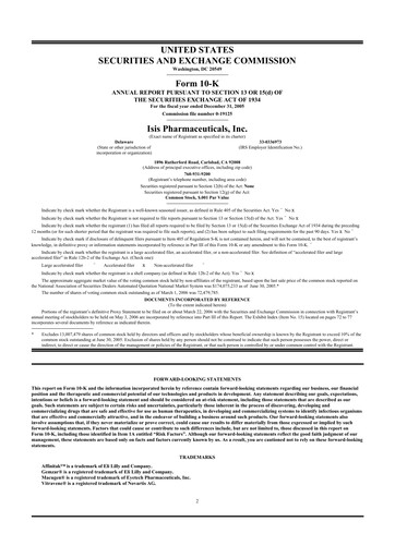 Thumbnail Ionis Pharmaceuticals
 10-K Annual Report 