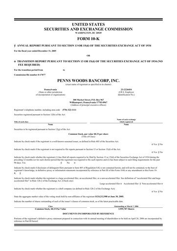 Vorschaubild Penns Woods Bancorp 10-K Jahresbericht 