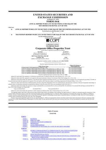 Thumbnail COPT Defense Properties 10-K Annual Report 