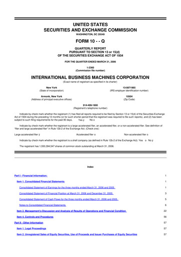 Thumbnail IBM 10-Q Quarterly Report FY 