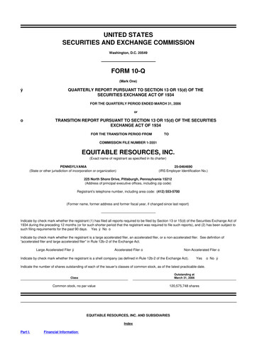 Thumbnail EQT Corporation
 10-Q Quarterly Report FY 