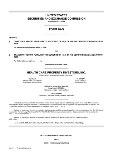 Thumbnail Healthpeak Properties
 10-Q Quarterly Report FY 