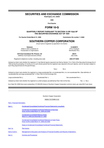 Thumbnail Southern Copper 10-Q Quarterly Report FY 