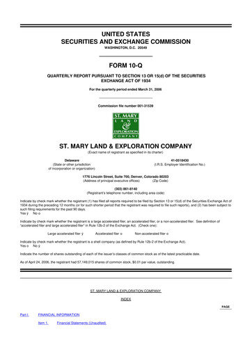 Thumbnail SM Energy
 10-Q Quarterly Report FY 