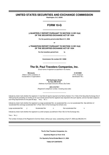 Thumbnail The Travelers Companies 10-Q Quarterly Report FY 