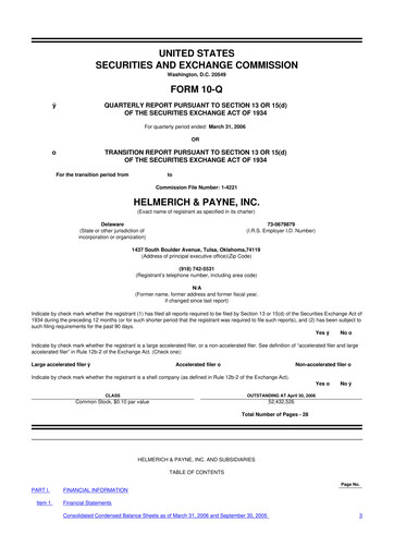 Thumbnail Helmerich & Payne

 10-Q Quarterly Report FY 