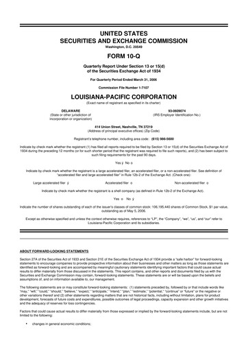 Thumbnail Louisiana-Pacific
 10-Q Quarterly Report FY 
