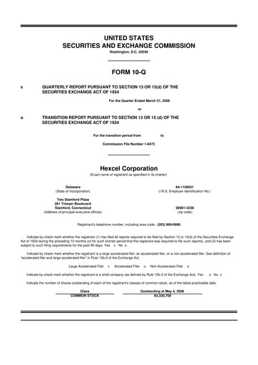 Thumbnail Hexcel
 10-Q Quarterly Report FY 